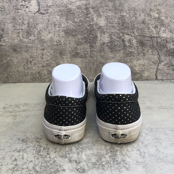 Vans Classic Slip On Metallic Dots Black And Silver Women’s 9.5 Men’s 8 - Picture 4 of 7